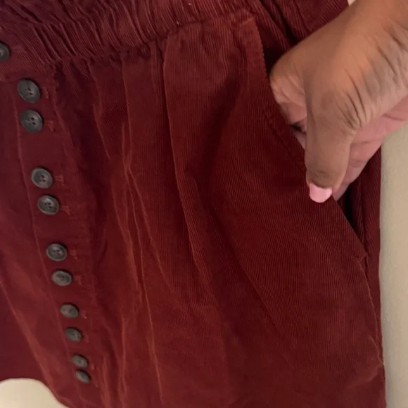 Madewell Rust-Brown Button-Front Mini Skirt - Picture 4 of 5